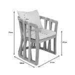 Πολυθρόνα Morani σκελετός teak ξύλο και ύφασμα σε φυσική απόχρωση 58x66x75εκ