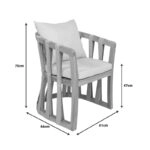 Πολυθρόνα Morani σκελετός teak ξύλο και ύφασμα σε φυσική απόχρωση 58x66x75εκ