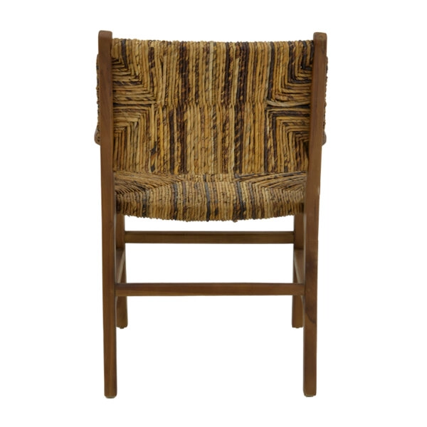 Πολυθρόνα Refane  φυσικό teak ξύλο-ψάθα 55x60x85εκ