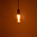 Φωτιστικό οροφής Kure  φυσικό μέταλλο-γυαλί Φ13.8x23εκ