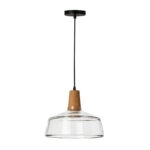 Φωτιστικό οροφής Godren διάφανο μέταλλο-γυαλί Φ24x19εκ