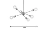 Φωτιστικό οροφής πολύφωτο Gozrile  χρυσό μέταλλο Φ60x80εκ
