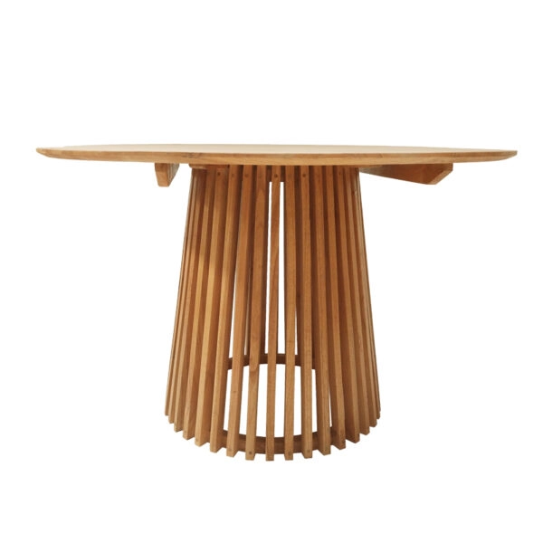 Τραπεζαρία Inca-Kenda I  σετ 5τεμ σε φυσική-μπεζ απόχρωση Φ120x75εκ