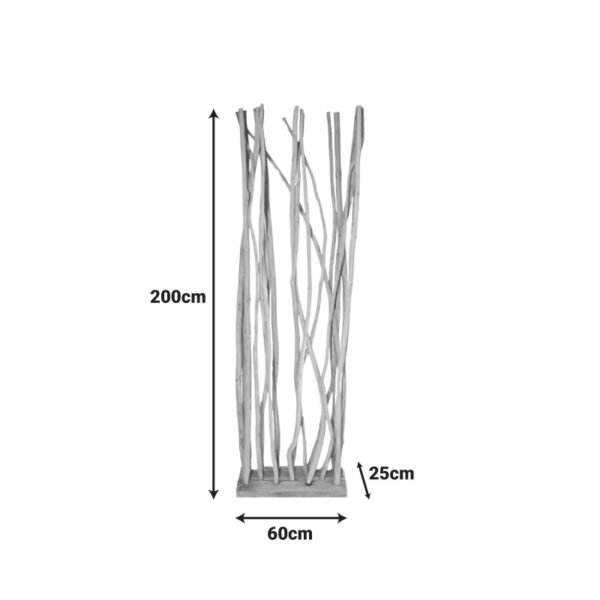 Διακοσμητικό δαπέδου Barbin  teak-suar ξύλο σε φυσική απόχρωση 60x25x200εκ
