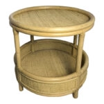 Βοηθητικό τραπέζι Moody  pe rattan σε φυσική απόχρωση Φ55x51εκ
