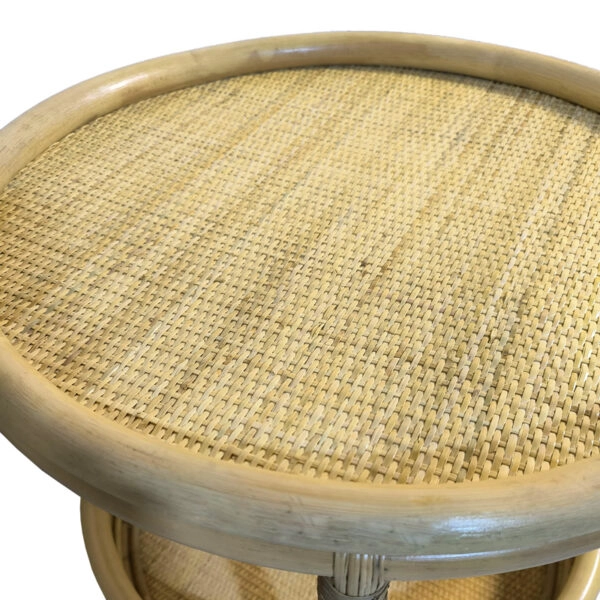 Βοηθητικό τραπέζι Moody  pe rattan σε φυσική απόχρωση Φ55x51εκ