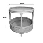 Βοηθητικό τραπέζι Moody  pe rattan σε φυσική απόχρωση Φ55x51εκ