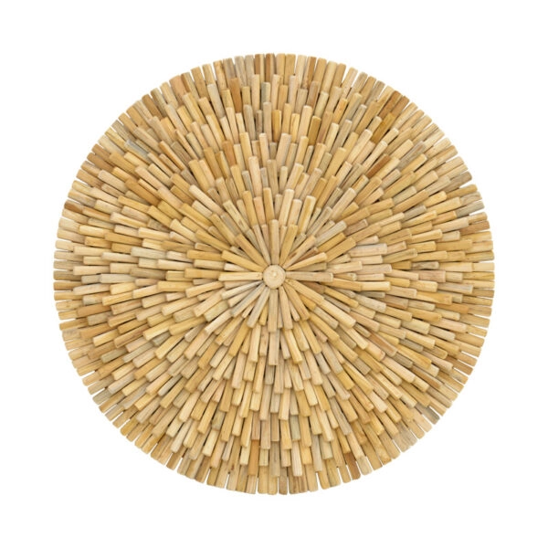 Διακοσμητικό τοίχου Decofy Inart drift ξύλο σε φυσική απόχρωση Φ80x5εκ