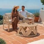 Σαλόνι Ytrone-Siderty  σετ 2τεμ rattan σε φυσική απόχρωση