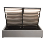 Κρεβάτι με αποθηκευτικό χώρο Zamblene γκρι βελούδο 160x200εκ