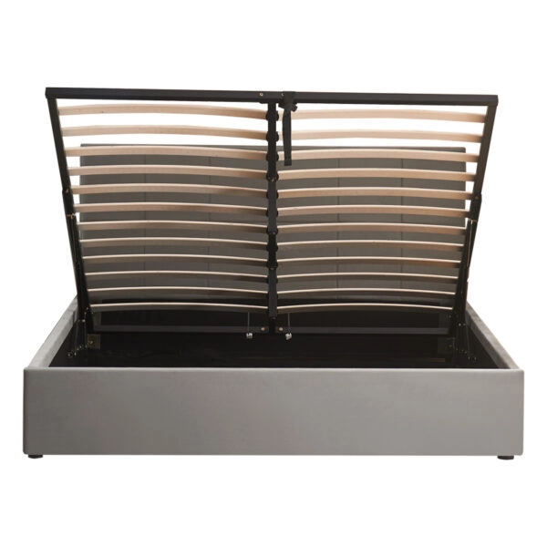 Κρεβάτι με αποθηκευτικό χώρο Zamblene γκρι βελούδο 160x200εκ