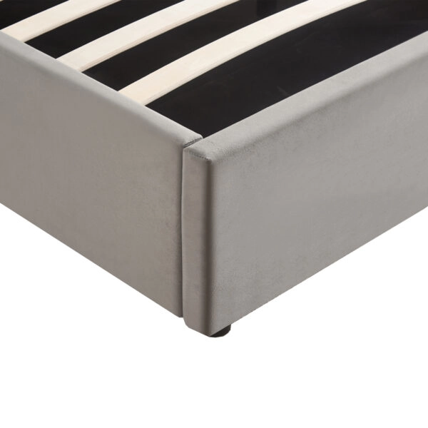 Κρεβάτι με αποθηκευτικό χώρο Zamblene γκρι βελούδο 160x200εκ