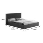 Κρεβάτι με αποθηκευτικό χώρο Zamblene γκρι βελούδο 160x200εκ