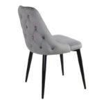 Καρέκλα Zedna  γκρι βελούδο με μαύρα μεταλλικά πόδια 51x58x84εκ