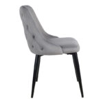 Καρέκλα Zedna  γκρι βελούδο με μαύρα μεταλλικά πόδια 51x58x84εκ