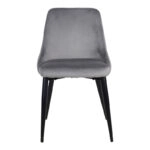 Καρέκλα Zedna  γκρι βελούδο με μαύρα μεταλλικά πόδια 51x58x84εκ