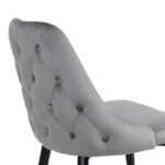 Καρέκλα Zedna  γκρι βελούδο με μαύρα μεταλλικά πόδια 51x58x84εκ