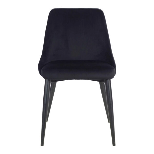 Καρέκλα Zedna μαύρο βελούδο με μαύρα μεταλλικά πόδια 51x58x84εκ