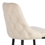 Σκαμπό μπαρ Zedna  μπεζ βελούδο με μαύρα μεταλλικά πόδια 52x57x111εκ