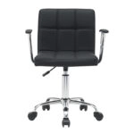 Καρέκλα γραφείου Buleco  pu σε μαύρη απόχρωση 56x46x74-86εκ