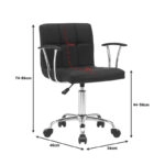 Καρέκλα γραφείου Buleco  pu σε μαύρη απόχρωση 56x46x74-86εκ