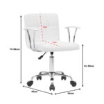 Καρέκλα γραφείου Buleco  pu σε λευκή απόχρωση 56x46x74-86εκ