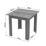 Τραπέζι Manka I  σε wenge απόχρωση 80x80x77εκ