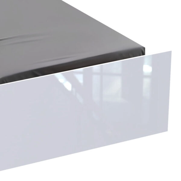 Κρεβάτι μονό Afina  σε λευκή glossy απόχρωση 90x200εκ