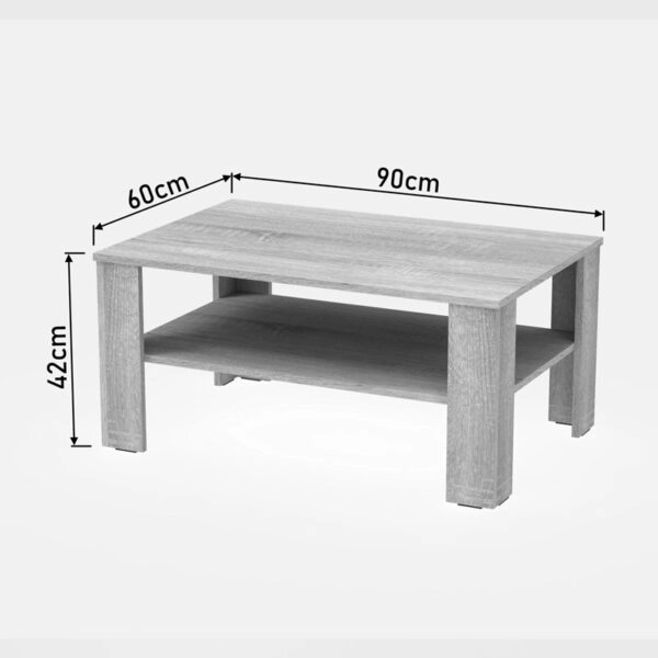 Τραπέζι σαλονιού Κhofi  σε λευκή απόχρωση 90x60x42.3εκ
