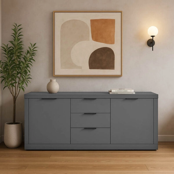 Μπουφές Doha  σε ανθρακί απόχρωση 180x45x80.5εκ