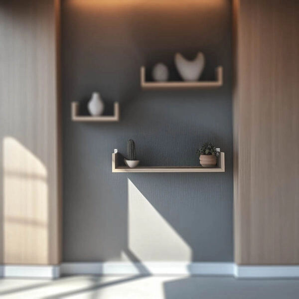 Ραφιέρα τοίχου Derva  σε oak απόχρωση 60x15x10cm