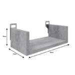 Ραφιέρα τοίχου Derva  σε cement γκρι απόχρωση 30x15x10cm