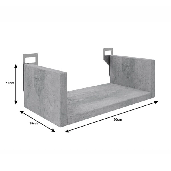Ραφιέρα τοίχου Derva  σε cement γκρι απόχρωση 30x15x10cm