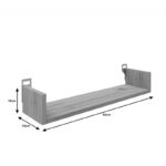 Ραφιέρα τοίχου Derva σε cement γκρι απόχρωση 60x15x10cm