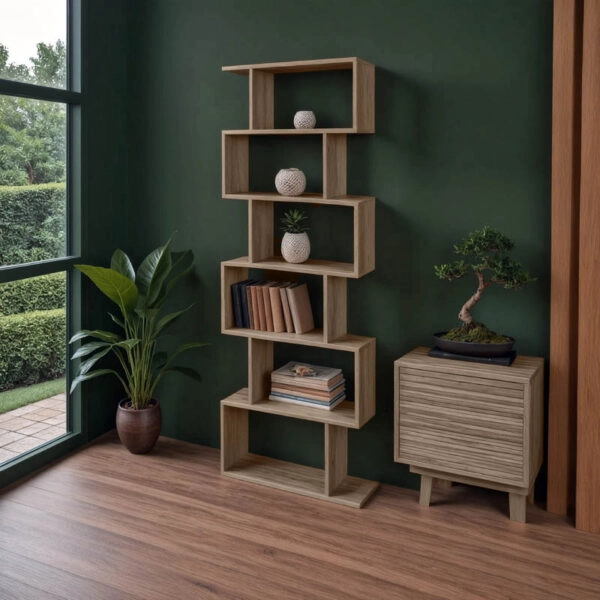 Βιβλιοθήκη Sezen  σε oak απόχρωση 70x24x191.5εκ