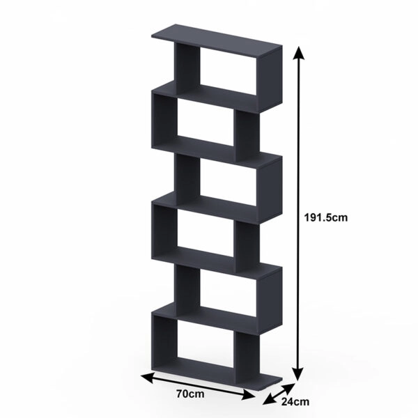Βιβλιοθήκη Sezen  σε λευκή απόχρωση 70x24x191.5εκ