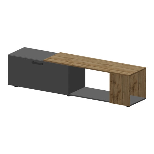 Σύνθετο σαλονιού  Poelfy  σε ανθρακί-oak απόχρωση 170x37.5x42εκ