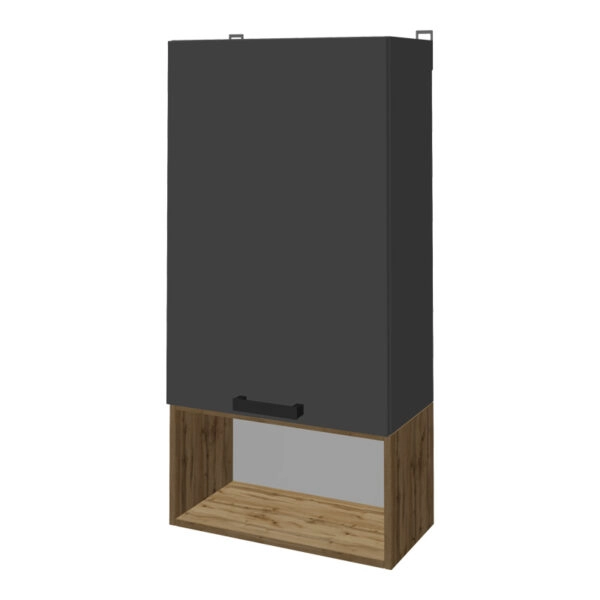 Σύνθετο σαλονιού  Poelfy  σε ανθρακί-oak απόχρωση 170x37.5x42εκ