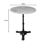 Τραπέζι μαρμάρινο Ancara  μαντέμι σε λευκή-μαύρη απόχρωση Φ60x70.8εκ