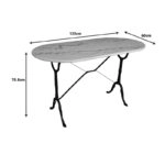 Τραπέζι μαρμάρινο Baluta  μαντέμι σε λευκή-μαύρη απόχρωση 120x60x70.8εκ