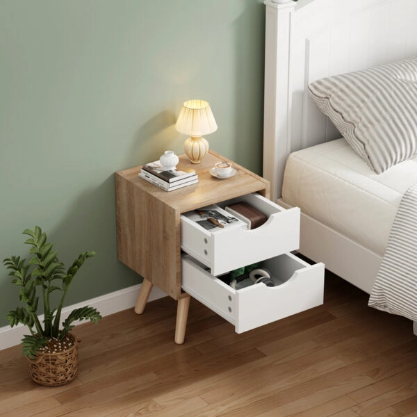 Κομοδίνο Selma σε sonoma-λευκή απόχρωση 29.7x29.7x45εκ