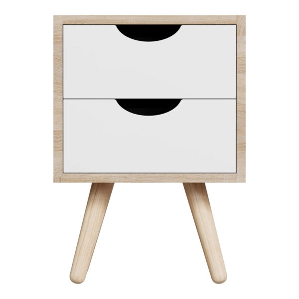 Κομοδίνο Selma σε sonoma-λευκή απόχρωση 29.7x29.7x45εκ