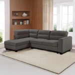 Γωνιακός καναπές δεξιά γωνία Camile  ύφασμα σε ανθρακί απόχρωση 270x174x95εκ