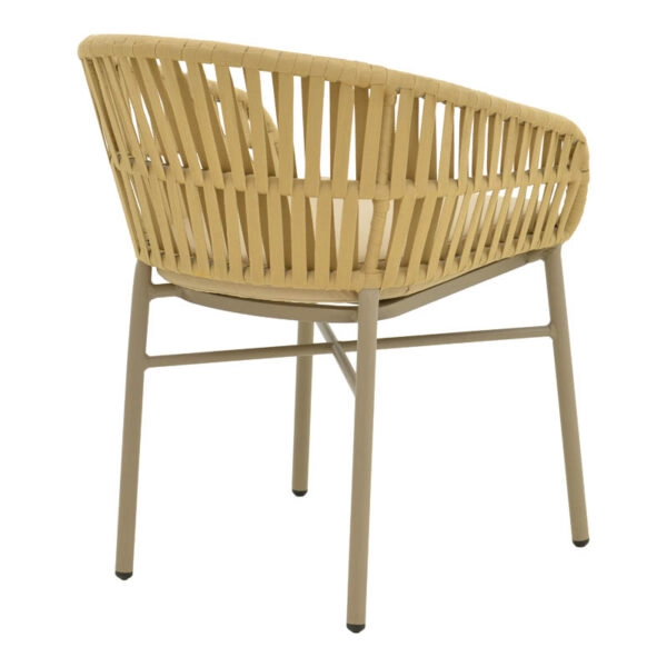 Πολυθρόνα Frama αλουμίνιο-pe σχοινί σε καφε απόχρωση και μαξιλάρι 57x60x78εκ