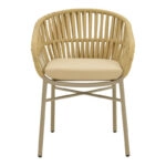 Πολυθρόνα Frama αλουμίνιο-pe σχοινί σε καφε απόχρωση και μαξιλάρι 57x60x78εκ