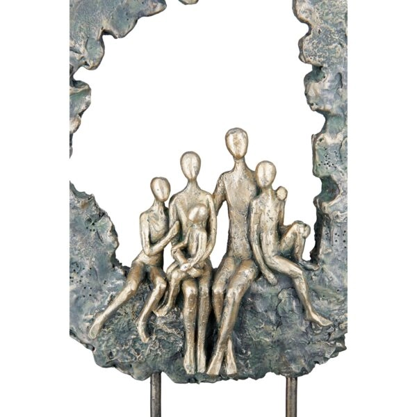 Γλυπτό Round "Familie" Πολυρεζίνη Χρυσό Πράσινο PU 14x8x32.5cm