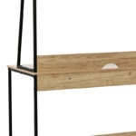 Γραφείο εργασίας Herbey  με ράφια σε oak απόχρωση με πόδι μαύρο μέταλλο 100x48x139εκ