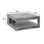 Τραπέζι Stolic  μασιφ ξύλο sheesham σε καρυδί απόχρωση 90x90x40εκ