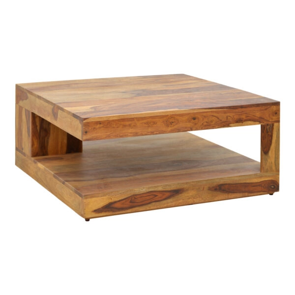 Τραπέζι Stolic  μασιφ ξύλο sheesham σε καρυδί απόχρωση 90x90x40εκ