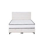 UTOPIA ΚΡΕΒΑΤΙ ΜΕ ΑΠΟΘΗΚ. ΧΩΡΟ ΚΑΙ ΣΤΡΩΜΑ WHITE SMOOTH 06-900 207x160x115